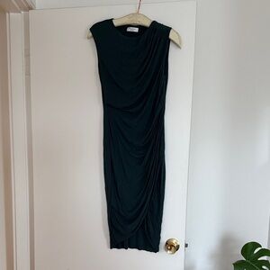 Bailey 44 Forest Green Draped Midi Dress